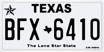 TX license plate BFX6410