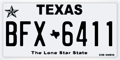 TX license plate BFX6411