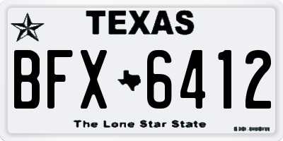 TX license plate BFX6412
