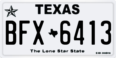 TX license plate BFX6413