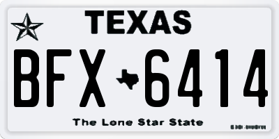 TX license plate BFX6414