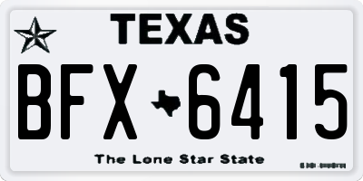 TX license plate BFX6415