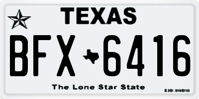 TX license plate BFX6416