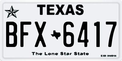 TX license plate BFX6417