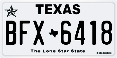 TX license plate BFX6418