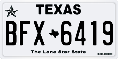 TX license plate BFX6419