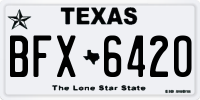 TX license plate BFX6420