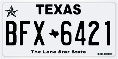 TX license plate BFX6421