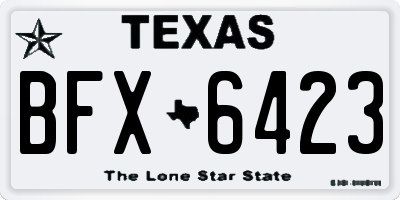 TX license plate BFX6423