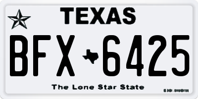 TX license plate BFX6425