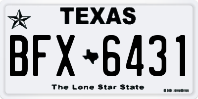 TX license plate BFX6431