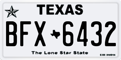 TX license plate BFX6432