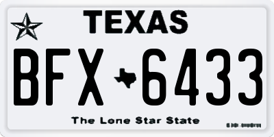 TX license plate BFX6433