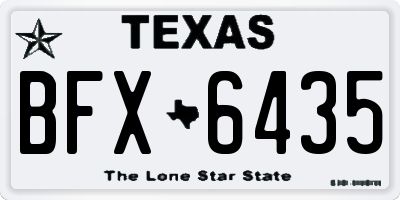 TX license plate BFX6435