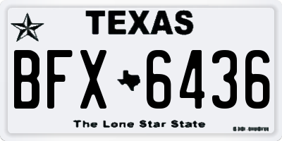 TX license plate BFX6436