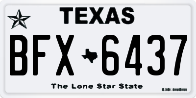 TX license plate BFX6437