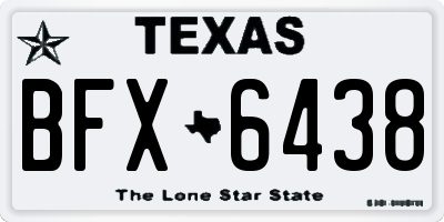 TX license plate BFX6438