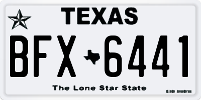 TX license plate BFX6441