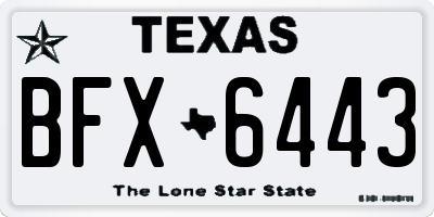 TX license plate BFX6443
