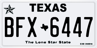 TX license plate BFX6447