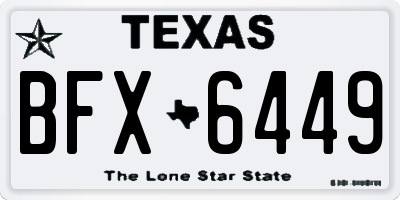 TX license plate BFX6449