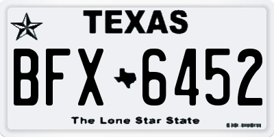 TX license plate BFX6452