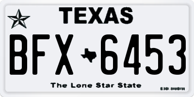 TX license plate BFX6453