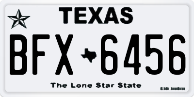 TX license plate BFX6456