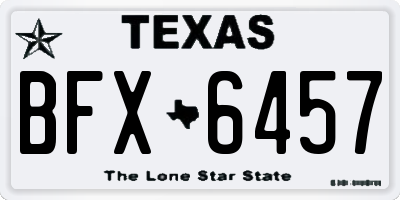 TX license plate BFX6457