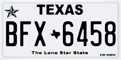 TX license plate BFX6458