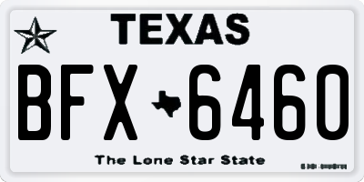 TX license plate BFX6460