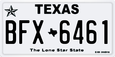 TX license plate BFX6461