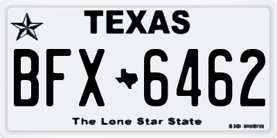 TX license plate BFX6462