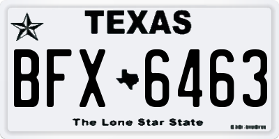 TX license plate BFX6463