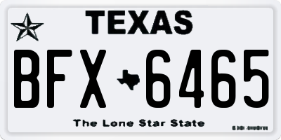 TX license plate BFX6465