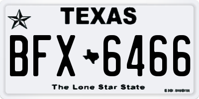 TX license plate BFX6466