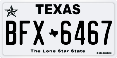 TX license plate BFX6467