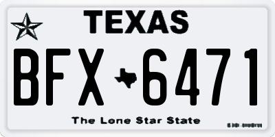 TX license plate BFX6471