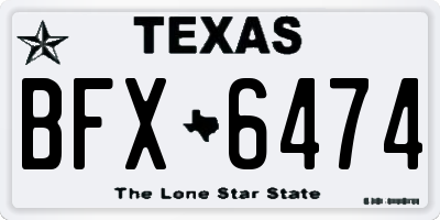 TX license plate BFX6474