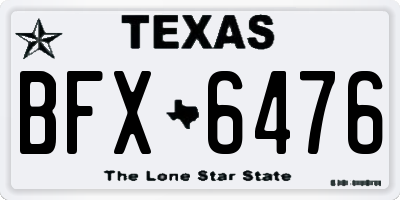 TX license plate BFX6476
