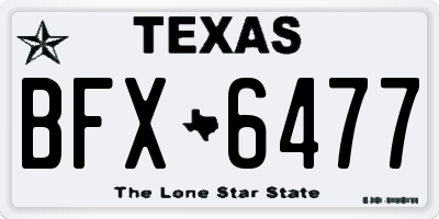 TX license plate BFX6477