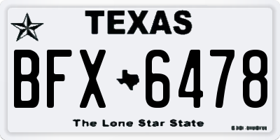 TX license plate BFX6478