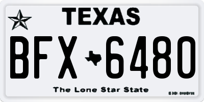 TX license plate BFX6480