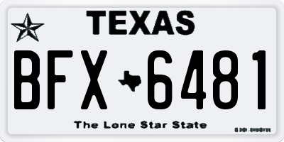 TX license plate BFX6481