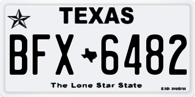 TX license plate BFX6482