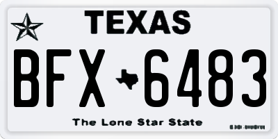 TX license plate BFX6483