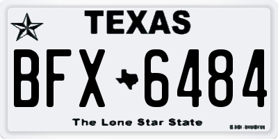 TX license plate BFX6484