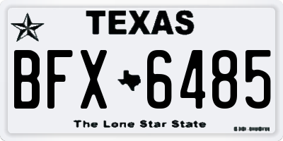 TX license plate BFX6485
