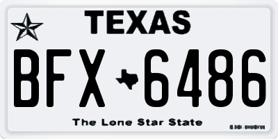 TX license plate BFX6486