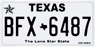 TX license plate BFX6487